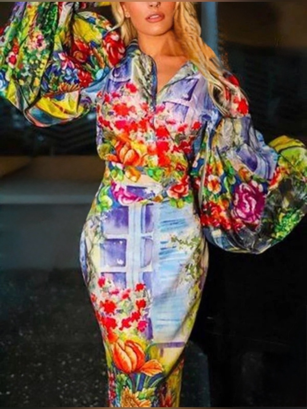 Floral Watercolor Pencil 2 Piece Skirt Set Multicolor